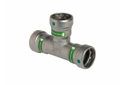 1-1/2" X 1-1/2" X 1/2" Female Reducer Tee, Carbon Steel, Press x Press x Female