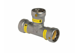 1-1/2" X 1-1/2" X 1" Female Reducer Tee, Carbon Steel, Press x Press x Female