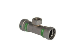 1-1/2" x 1-1/2" x 3/4" Press Reducer Tee, Carbon Steel, Press x Press x Press