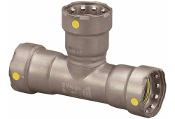 1" Press Reducer Tee, Carbon Steel, Press x Press x Press