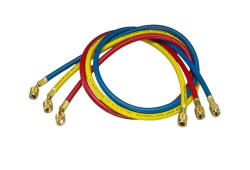 1/4" X 60"Standard Low Side Manifold Hose,Red, Blue, Yellow, 3 Pack