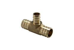 3/4" X 3/4" X 1/2" PEX Crimp Brass Tee, Lead Free, PEX Crimp x PEX Crimp x PEX Crimp