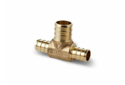 1/2″ x 1/2″ x 3/4″PEX Crimp Brass Tee, Lead Free, PEX Crimp x PEX Crimp x PEX Crimp