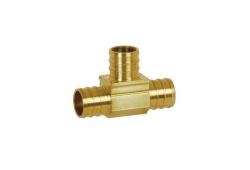 3/4" x 3/4" x 3/4" PEX Crimp Brass Tee, Lead Free, PEX Crimp x PEX Crimp x PEX Crimp