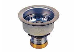 3-3/4" Sink Basket Strainer, Stainless Steel, Chrome Plated