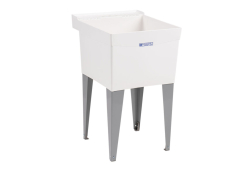 24" x 20" Utilatub Single Wall Legs White Thermoplastic