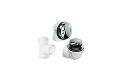 1/2" PVC Bath Drain, PVC Solvent Weld, Chrome trim