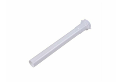 1-1/4" x 12" Extension Tube, Plastic Tubular, Slip Joint, White