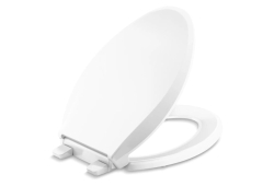 Elongated Toilet Seat, Closed-Front, Grip-Tight bumpers, White