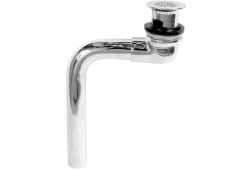 1-1/4" X 6" Grid Strainer With Offset Patent Overflow Plug 17 Gauge Chrome Plated