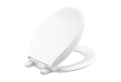 Toilet Seat, Round Front, Plastic with ReadyLatch, White