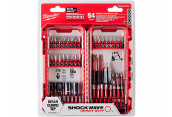 Driver Bit Set, Driver Bit, Compact Magnetic Bit Holder, Shockwave Impact Duty, 54PC
