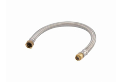 3/4" x 24" Stainless Steel Flexible Braided Connector, Lead-Free