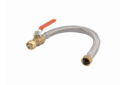 3/4" x 18" Stainless Steel Flexible Braided Connector with Ball Valve, Lead-Free