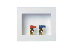 Dual Drain Washing Machine Outlet Box with 1/4 Turn Valves, 1/2" CPVC Connection