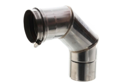 3" 90 Degree Elbow with Clamp, Power Vent, Stainless Steel