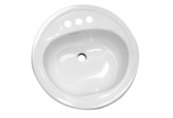 Bootz 2435WHT, 19" Self-Rimming Bathroom Sink, 4" Center, White