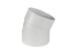 3" PVC 45 Degree Elbow, Sewer and Drain, Hub x Hub
