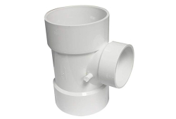 3" PVC Straight Tee, Sewer and Drain, Hub x Hub x Hub