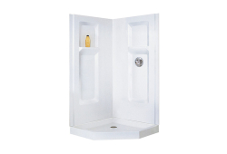 E.L. Mustee 736CWHT, 36" Corner Shower Wall, Neo-Angle, White