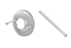 5' Shower Rod with Flanges, Aluminum