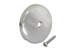Overflow Face Plate with Round Screw, 1-Hole, Chrome