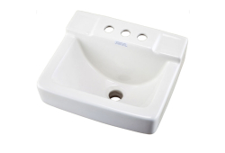 Gerber 12-354-00, 14" x 12" Vanity Top Bathroom Sink, 4" Center, Wall-Mount, White