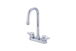 Central Brass 0084-GSA, Two-Handle Bar/Laundry Faucet, 4-3/32" Gooseneck Spout, Chrome, 1.5 gpm