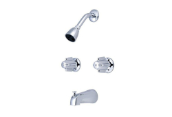Central Brass 0897, Two-Handle Tub and Shower Set, 8" Center, Chrome, 2.5 gpm