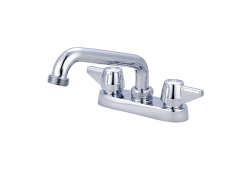 Central Brass 0084-H, Two-Handle Bar/Laundry Top Deck Mount Plate Faucet, 6" Spout, Chrome, 1.75 gpm