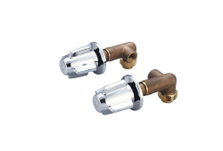 Cast Brass Shower Corner Valve, Chrome Handles