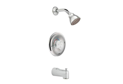 Moen T471, Single-Handle Tub and Shower Faucet Trim, 5-1/2" Diverter Spout, Chrome, 2.5 gpm, Chateau Collection