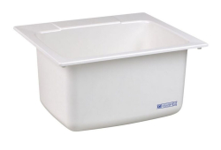E.L. Mustee 10K, 25" x 22" Utility Sink, Center Top, White
