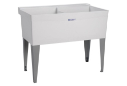 E.L. Mustee 27F-FLTDII, 24" x 40" Premier Laundry/Utility Tub with Legs, White