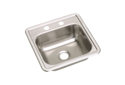 Elkay D115152, 15" x 15" x 5-3/16" Single Bowl Drop-in Bar Sink, 2-Hole, Stainless Steel, Dayton Collection