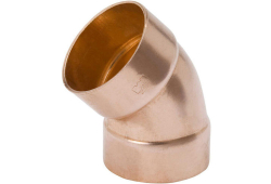 1-1/2" Copper 45 Degree Elbow, Type DWV, Copper x Copper