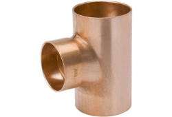 2" x 2" x 1-1/2" Copper Reducing Tee, Type DWV, Copper x Copper x Copper