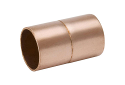 1-1/2" Copper Coupling with Stop, Copper