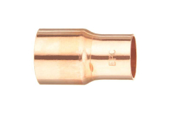 1-1/4" x 1/2" Copper Reducing Coupling with Stop, Copper x Copper