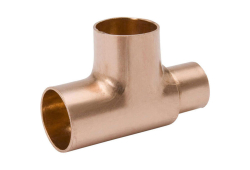 1" x 1" x 3/4" Copper Reducing Tee, Copper x Copper x Copper