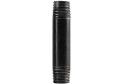 1/8" x 4-1/2" Black Steel Nipple, Threaded