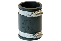 1-1/2" Flexible Banded Coupling, Clay x Cast Iron, PVC or Steel Pipe