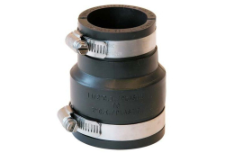 2" x 1-1/2" Flexible Banded Coupling, Clay x Cast Iron, PVC or Steel Pipe