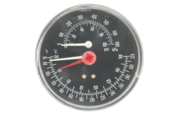 Combination Pressure-Temperature Gauge for use with All Boiler Sizes