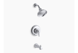 Kohler KTS10581-4-CP, Single-Handle Bath and Shower Valve Trim, Chrome, 2.5 gpm, Bancroft Collection